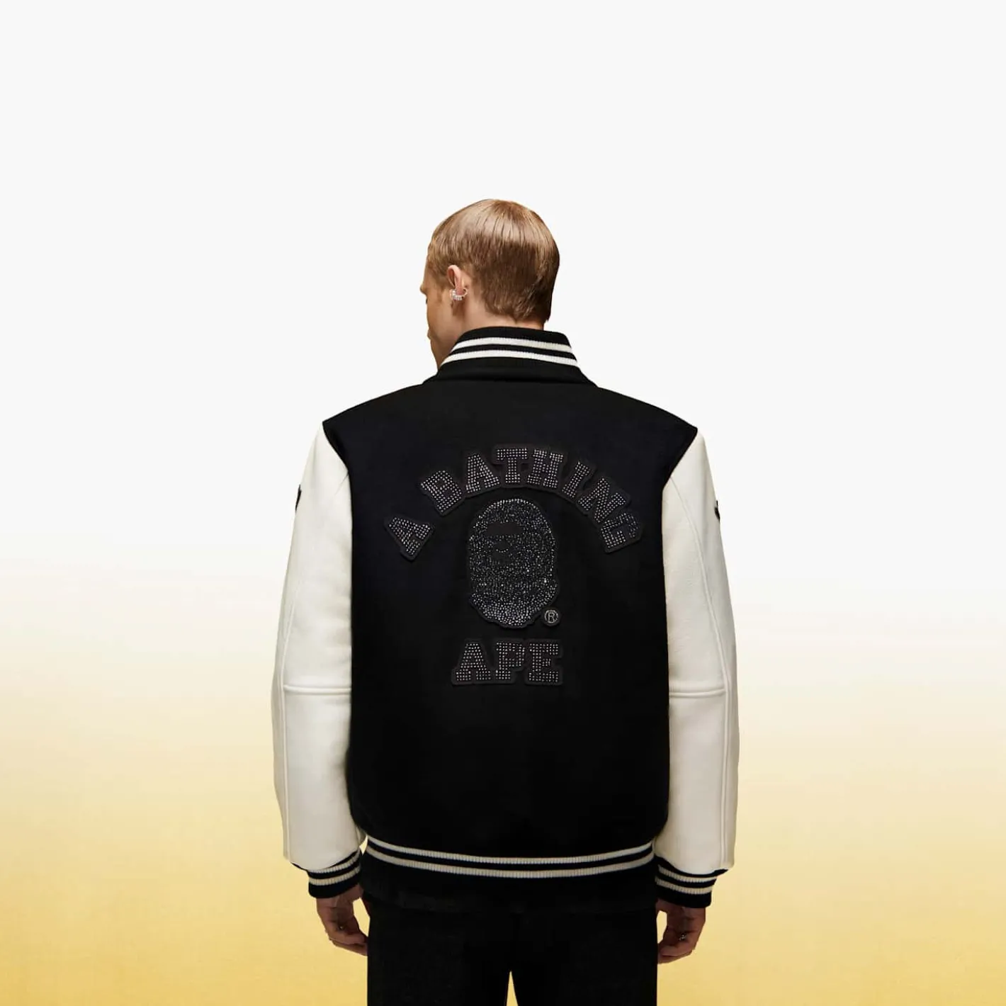 A BATHING APE® Shark Hooded Varsity Jacket