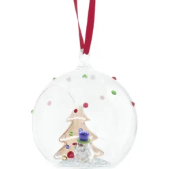 Holiday Cheers Tree and Snowman Ball Ornament