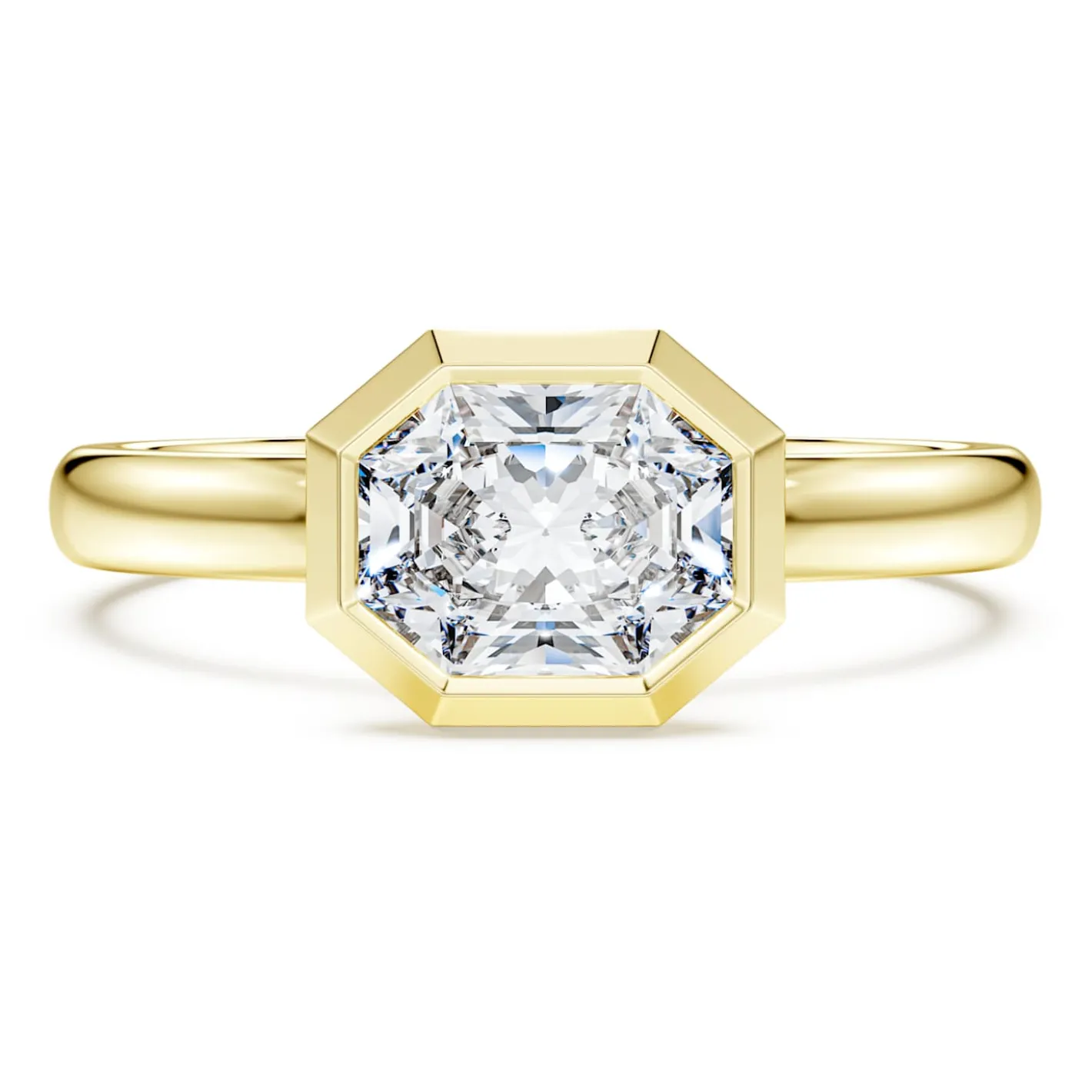 Octagon bezel ring