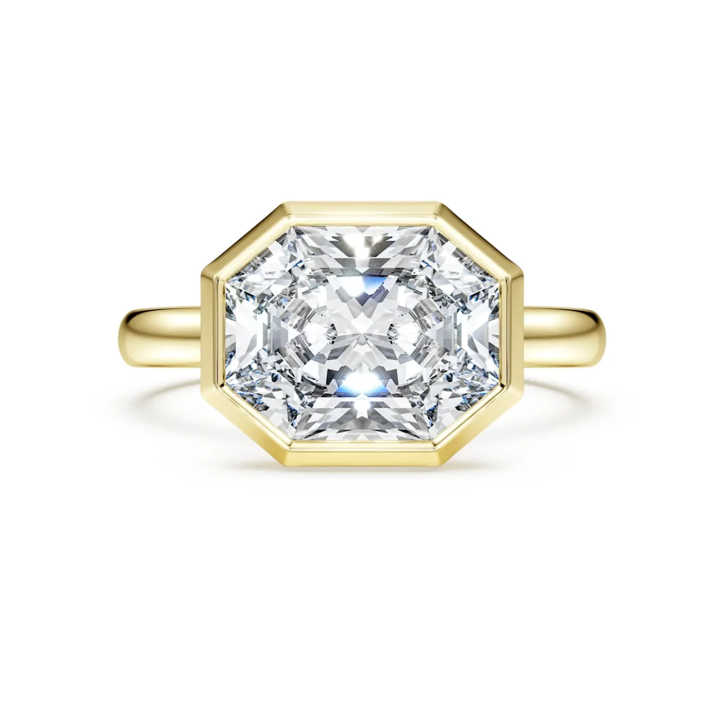 Octagon bezel ring