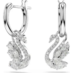 Swan drop earrings