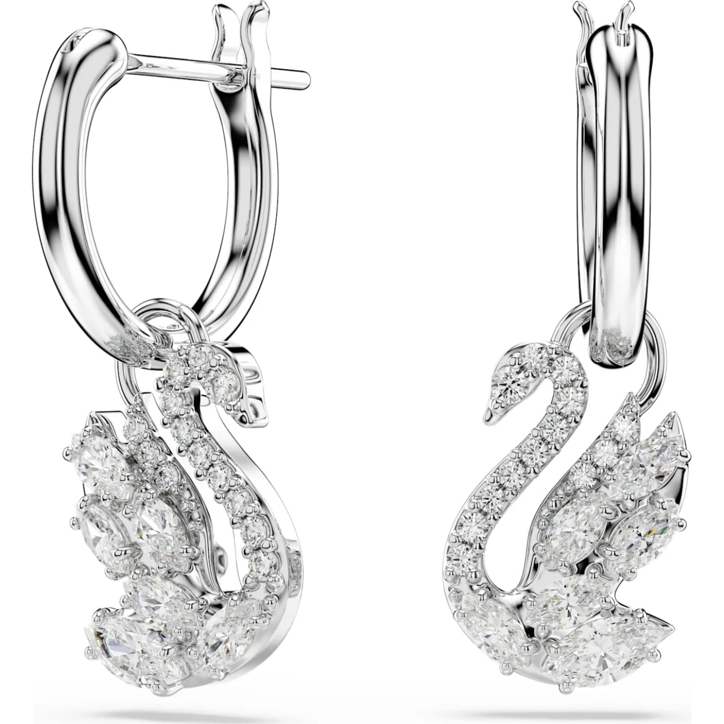 Swan drop earrings
