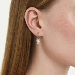 Swan drop earrings