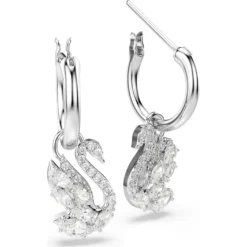 Swan drop earrings