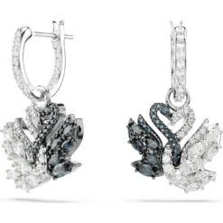 Swan drop earrings