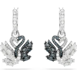Swan drop earrings