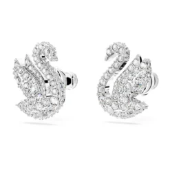 Swan stud earrings